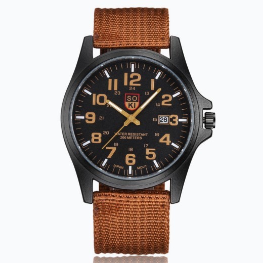 SOKI Fashion Men's Military Watch Woven Nylon Belt Men