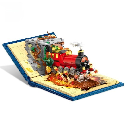 Train Model Decoration Small Particle Building Blocks Toy Gift