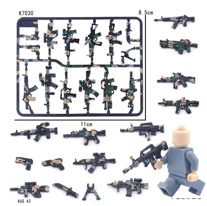 Military Special Forces Police Personnel Weapons Camouflage Painted Building Blocks