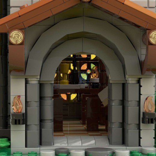 Small Particle Assembly Building Blocks Church Model Toy Set