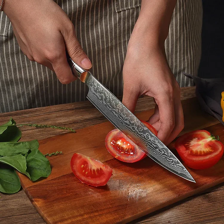 Kitchen Knives With Resin Coloured Wooden Handles