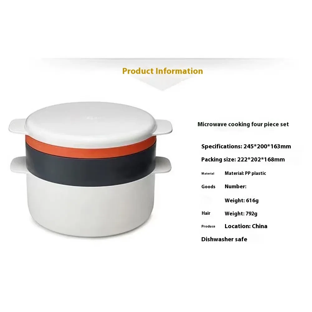 Kitchen Multi-functional Plastic Microwave Oven Steaming Container