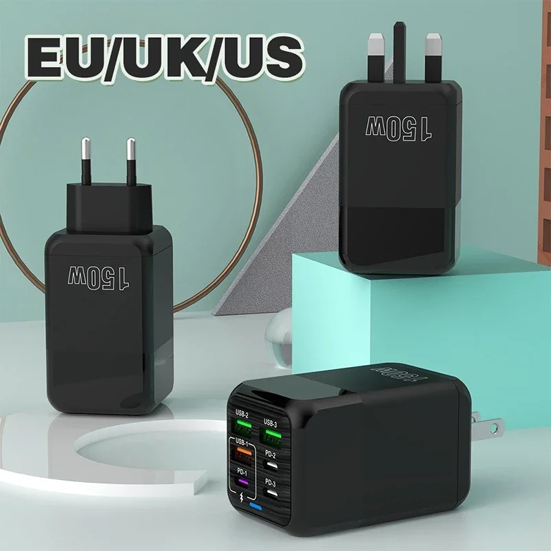 Xiaomi 150W 6-Port Fast Charger Wall Adapter - PD QC 3.0