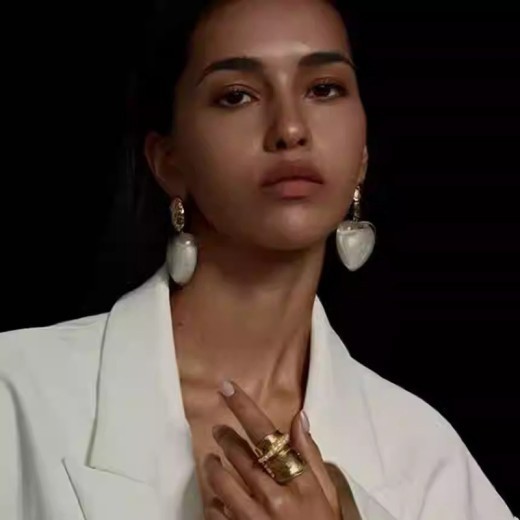 White Resin Love Heart Earrings