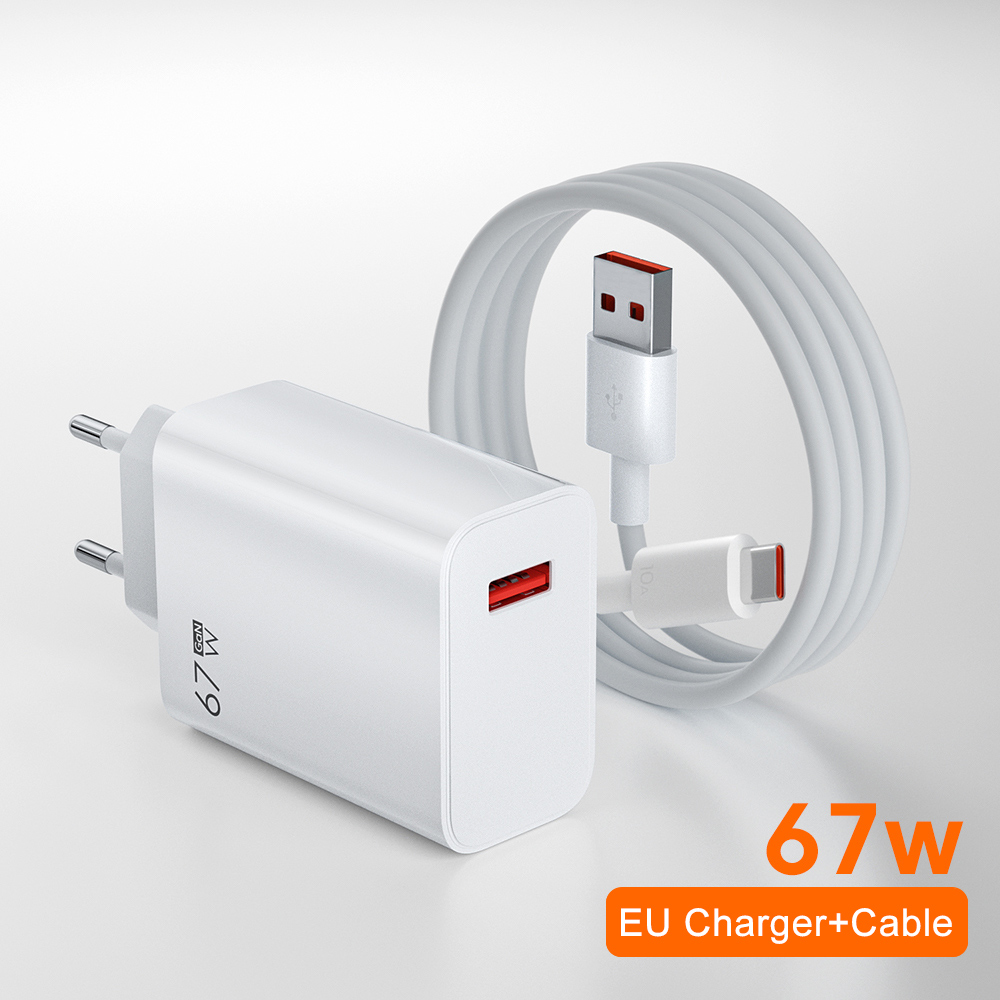 Xiaomi 67W USB Super Fast GaN Charger Power Adapter with 6A Type-C Cable