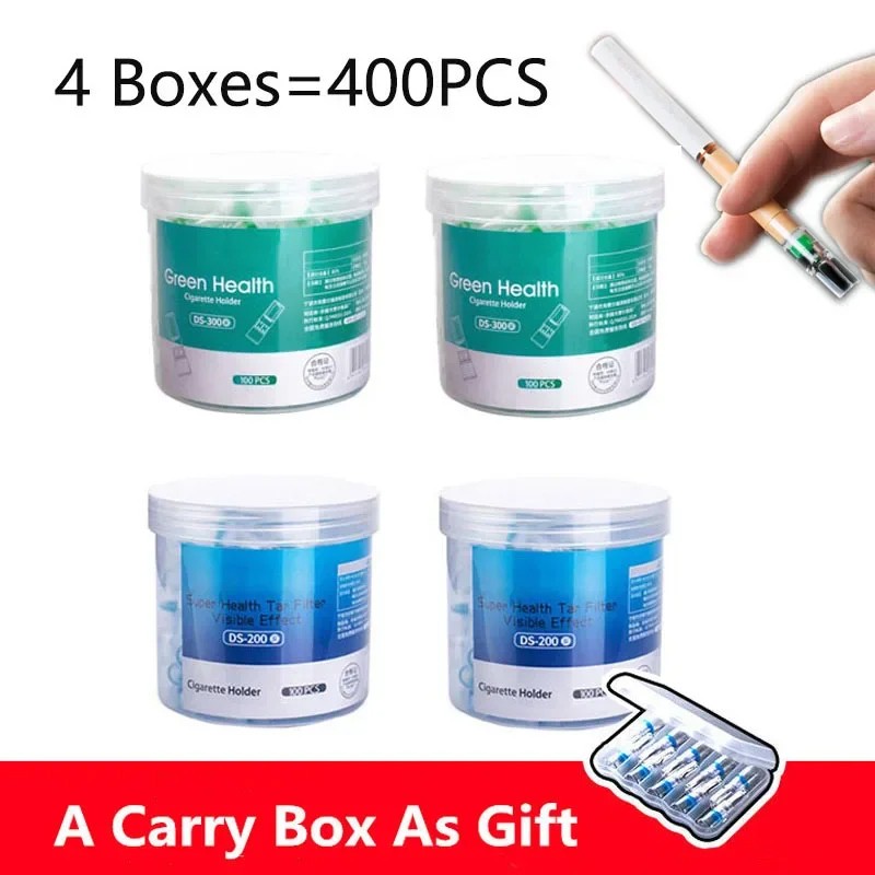 400pcs Set Acrylic Disposable Smoking Filter Pipe Cigarettes Tube Holders