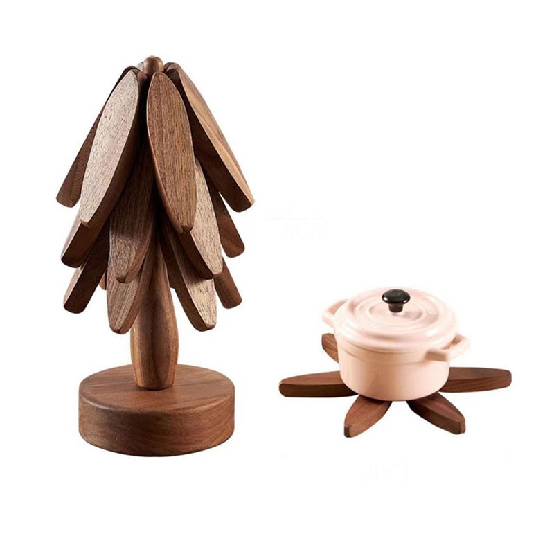 4PCS Tree Design Stand Wooden Trivets