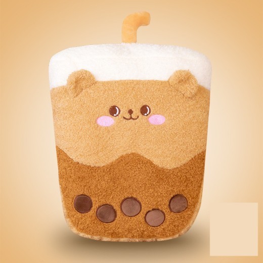 Plush Husky Bear Milk Tea Hand Warmer Gift