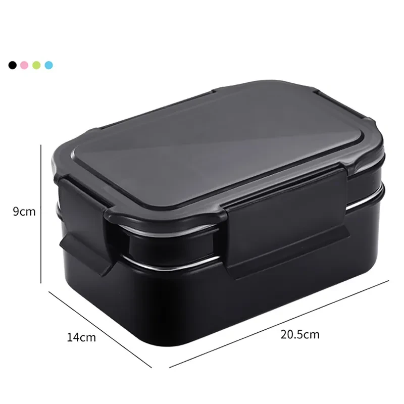 ONEUP 304 Stainless Steel Lunch Box For Kid New Two-layers Bento Box For Student Food Container With Tableware Lunch Bag Kitchen