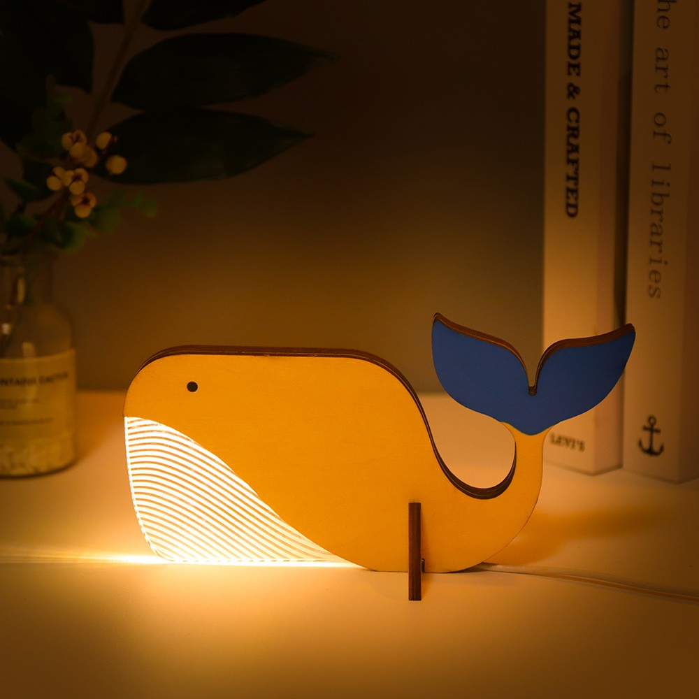 Animals LED Night Light Wood Lamp