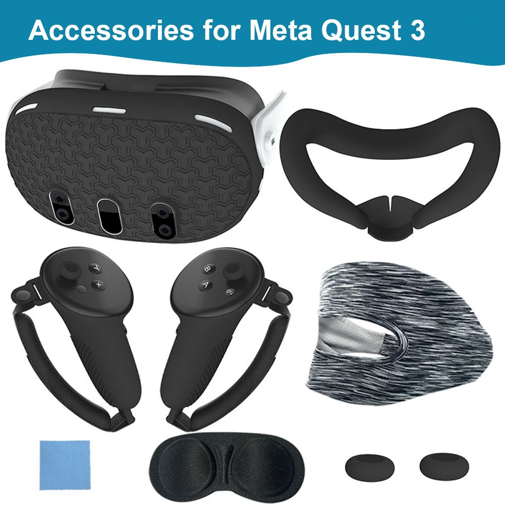 7PCS Silicone Protective Cover Set for Meta Quest 3