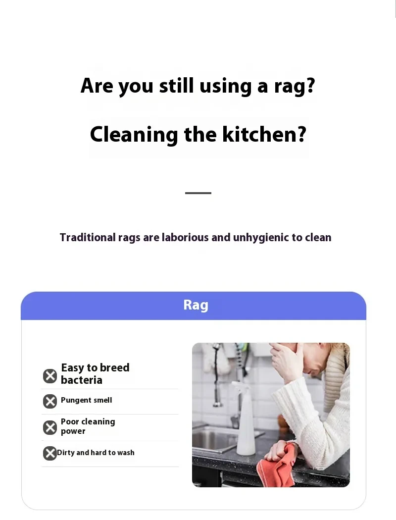 Kitchen Cleaning Strong Oil Removing Household Disposable Rag