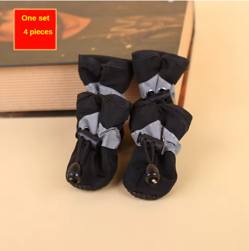 4Pcs/set Waterproof Pet Dog Shoes Anti-slip Rain Boots Footwear for Small Cats Dogs Puppy Dog Pet Booties Pet Paw Accessories