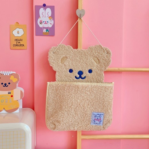 Cute Bear Pattern Hanging Storage Bag Wall Mounted
