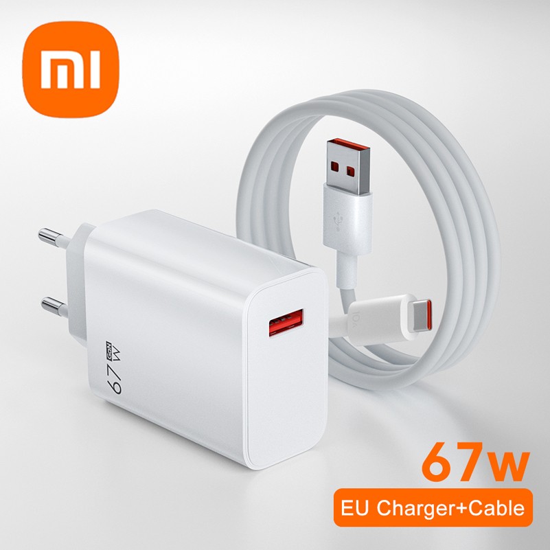 Xiaomi 67W USB Super Fast GaN Charger Power Adapter with 6A Type-C Cable