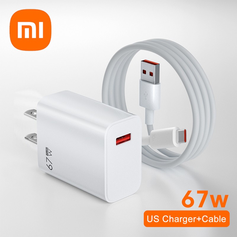Xiaomi 67W USB Super Fast GaN Charger Power Adapter with 6A Type-C Cable