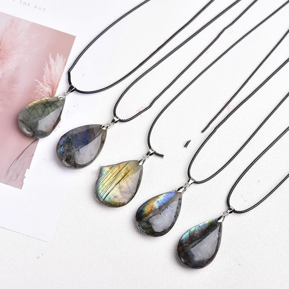 Moonlight Stone Water Droplet Pendant Necklace