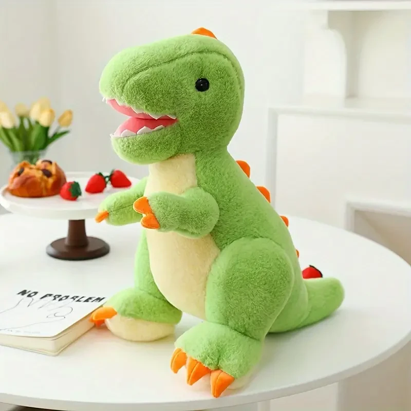 Adorable Green T-Rex Plush Pillow - Soft Polyester Dinosaur Toy, Perfect for Birthday & Christmas Gifts