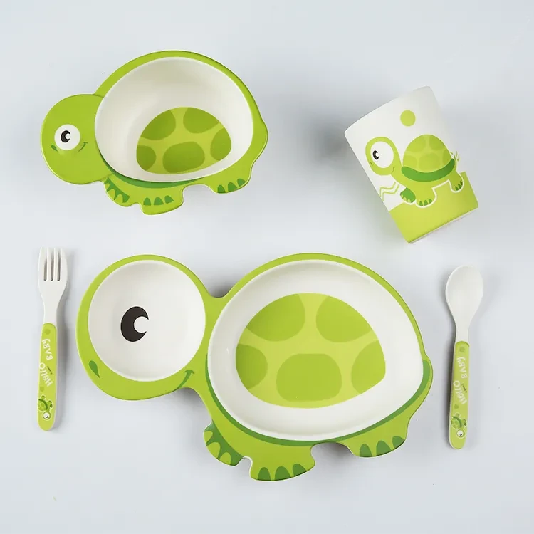 Bamboo Fiber Cutlery Divider Set Children's Creative Five-Piece Set