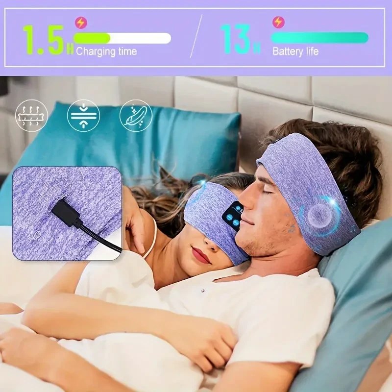 Sleep Headphones Wireless Headband, Sports Wireless Earphones Sweat Resistant TWS Earbuds Sleeping Headphone with Ultra-Thin HD Stereo Speaker for Workout Running Cool Gadgets Unique Gifts