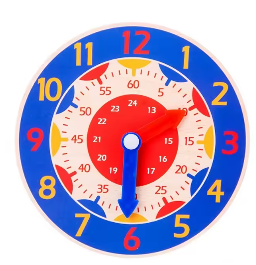 Baby Montessori Toys Wooden Clock Hour Minute Second Cognition Time Learning Teaching Aids Educational Toys For Children