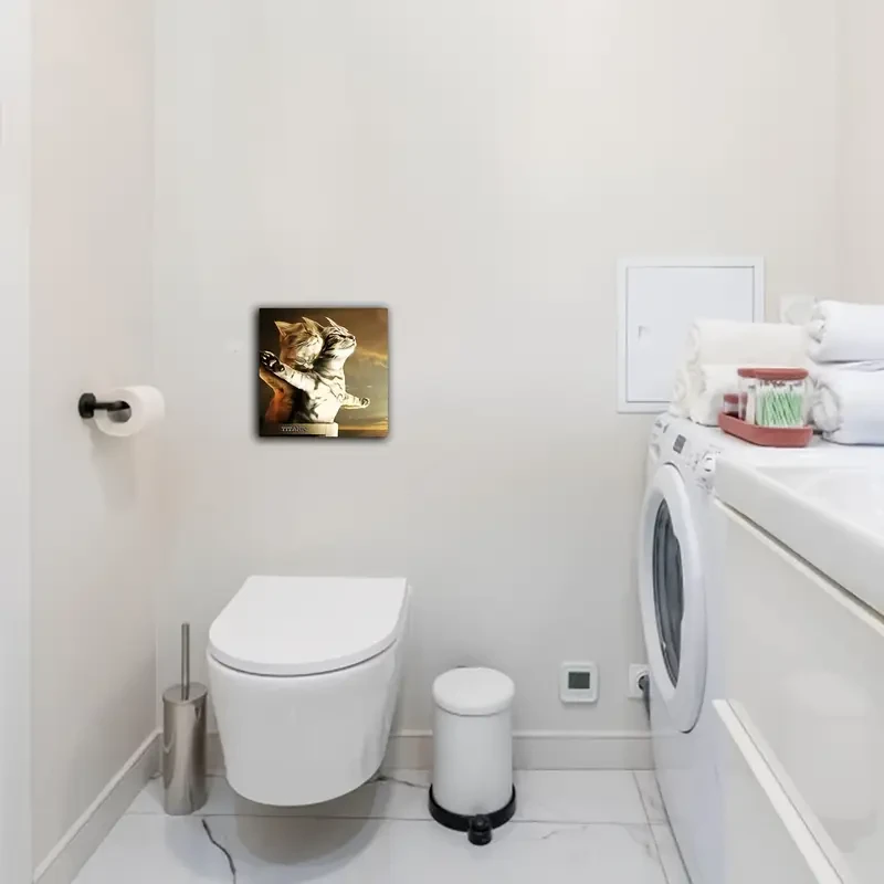 Whimsical Cat Canvas Art Print 30.48x30.48 cm