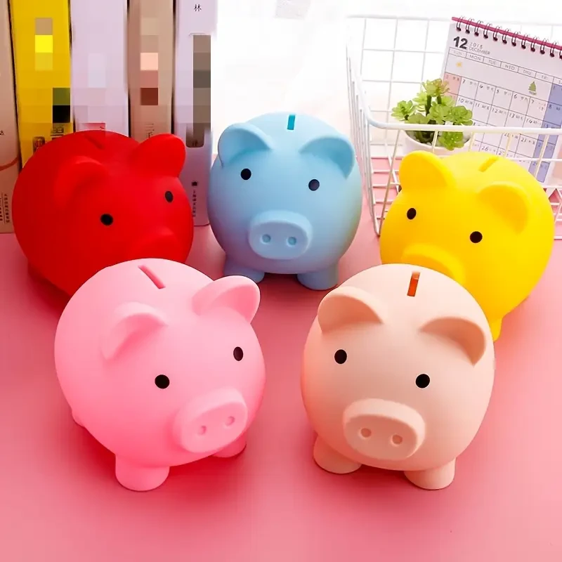 1pc Cartoon Piggy Bank, Durable Rubber Money Saving Jar, Charming and Functional, for Ages 3-6, Ideal Birthday Gift