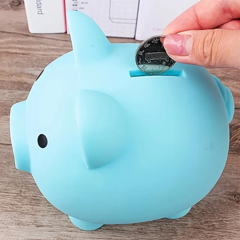 1pc Cartoon Piggy Bank, Durable Rubber Money Saving Jar, Charming and Functional, for Ages 3-6, Ideal Birthday Gift