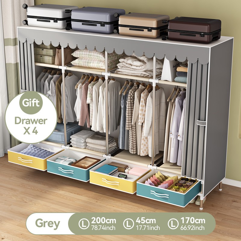 Simple Wardrobe with Sturdy & Durable Fabric Cabinet
