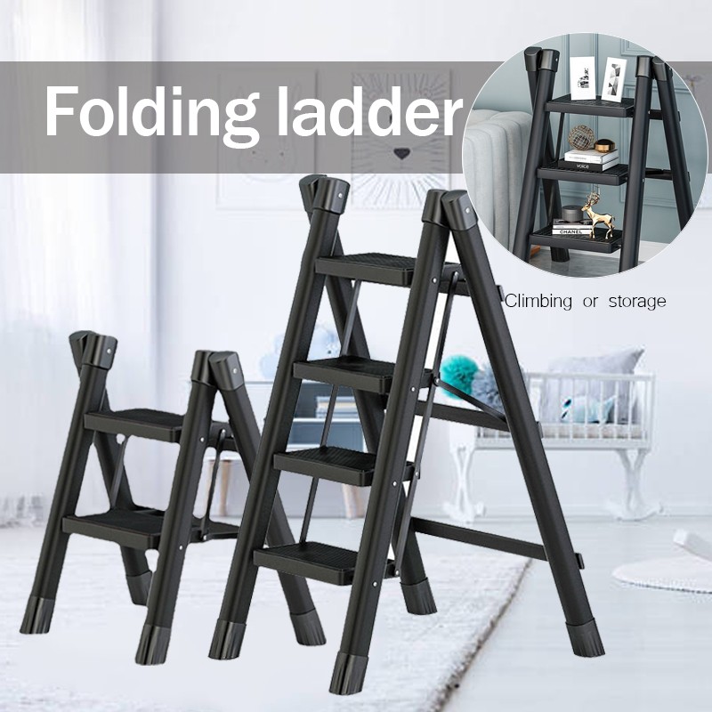 Multi-Functional Foldable Ladder  Portable Kitchen Step Stool, Folding Stair Chair, Flower Stand & Storage Shelf NZ
