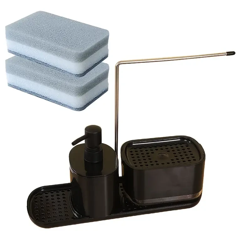 1 Set Modern 2-in-1 Kitchen Sink Soap Dispenser and Sponge Holder