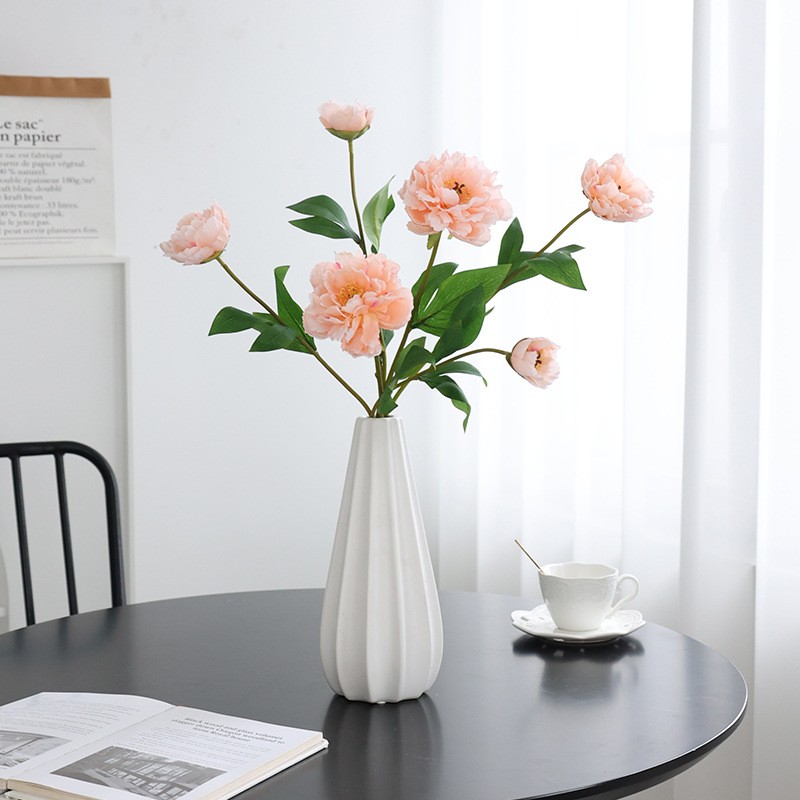 High-Quality Silk Peony Simulation Flowers - Artificial Bouquets for Indoor Living Room and Table Decoration