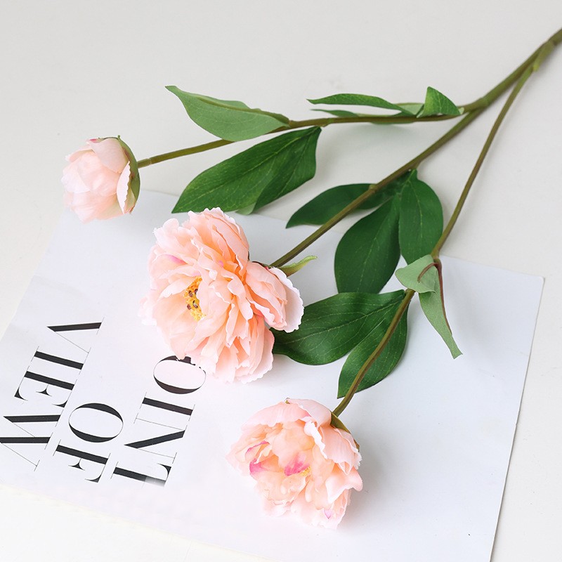 High-Quality Silk Peony Simulation Flowers - Artificial Bouquets for Indoor Living Room and Table Decoration