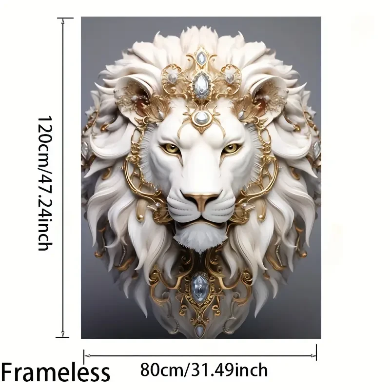 Frameless Modern Lion Canvas Art Print, 79.98x119.99 cm