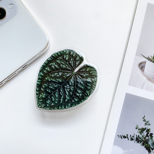 Cute Green Leaves Smartphone Holder Finger Stand Support For Phone Handband