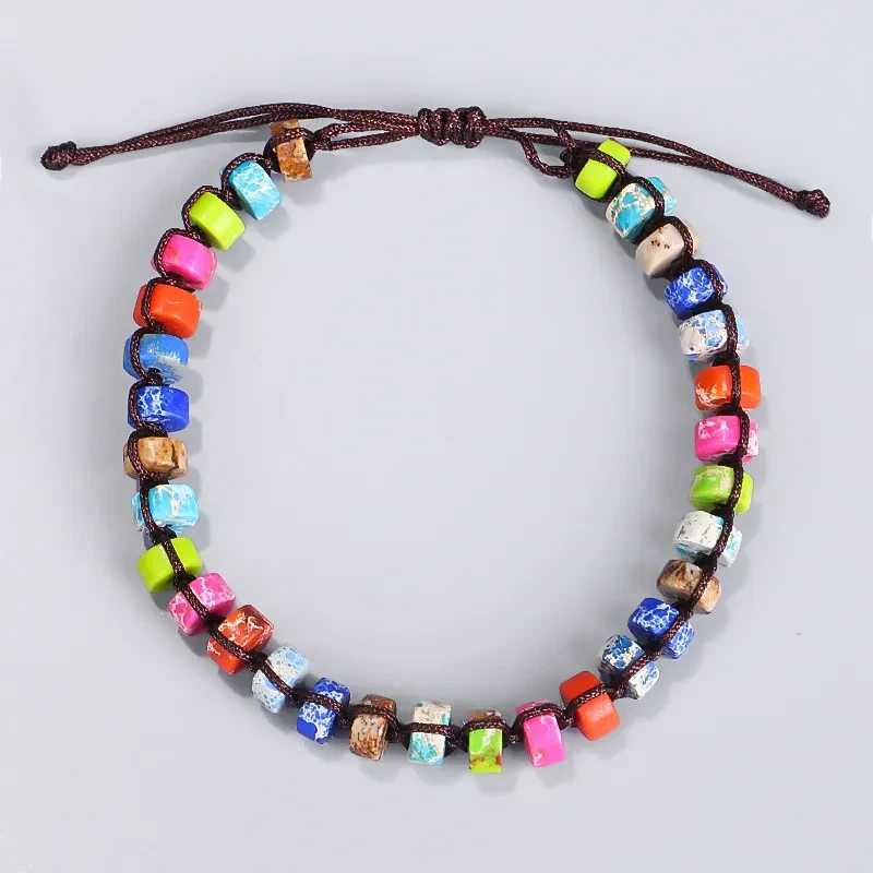 Hand-Woven Bracelet Colorful Emperor Stone Bracelet Yoga Seven-Color Bracelet