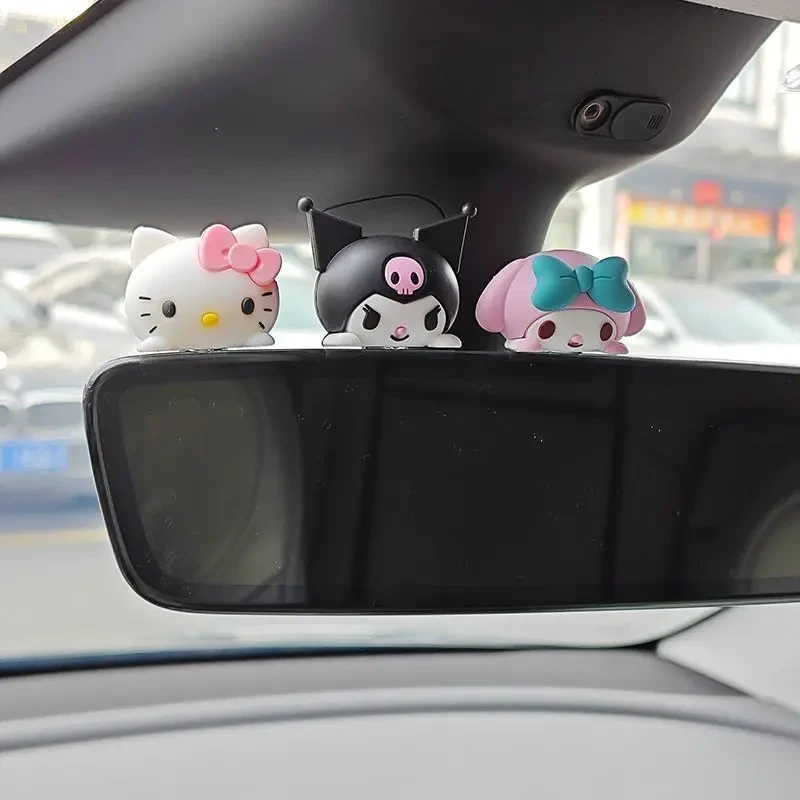 Hello Kitty Sanrio Car Dashboard Decor - Cute Silicone Cartoon Ornament, High-End Interior Accessory