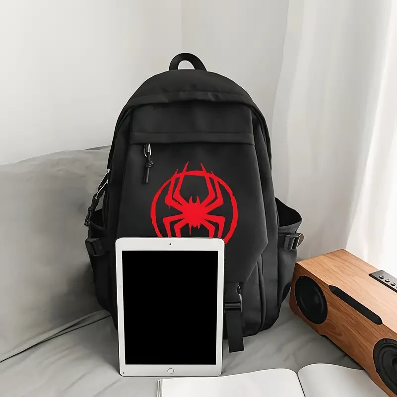 Boys's Trendy Nylon Backpack - Casual, Large Capacity with Adjustable Straps for Outdoor & Campus Use, Black