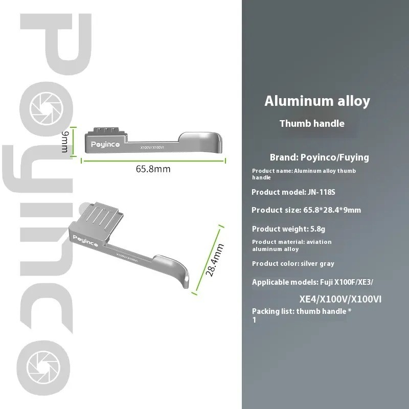 Universal Metal Hot Shoe Thumb Handle for Camera X100V, X100VI, X100F, XE3, XE4