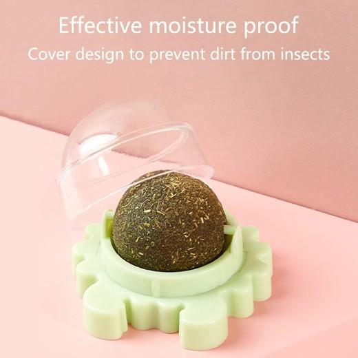 Catnip Wall Ball Piece Cat Toys Edible Cat Licking Toy Cat Chew Toy Teeth Cleaning Cat Bite Toy Rotatable Indoor Cat Toy Cat Wall Decoration