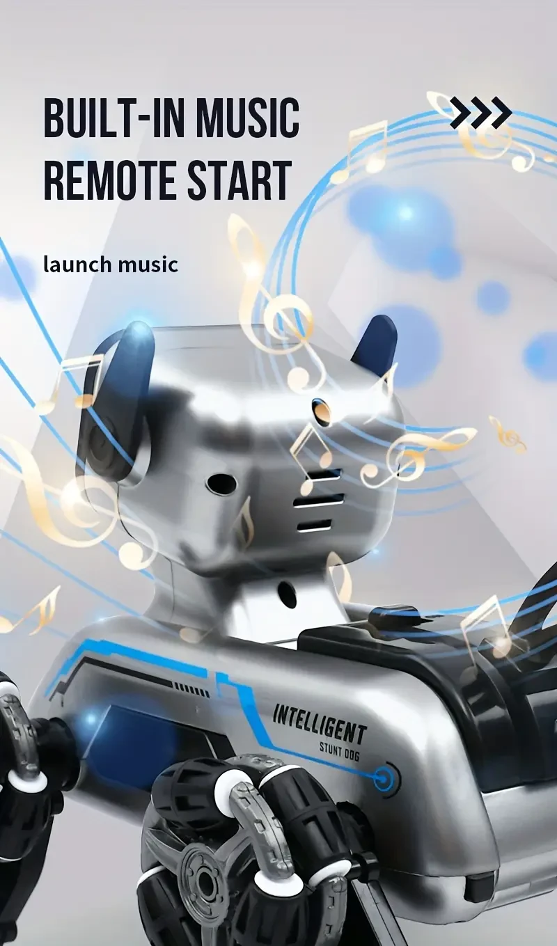 8WD Stunt Robot Dog 2024 Upgraded Dual-electric Children's Eight-wheeled Stunt Robot Dog Intelligent Gesture Dual ControlSpray Drift Climbing Deformation Electric Toy Car Children's Favorite Gift