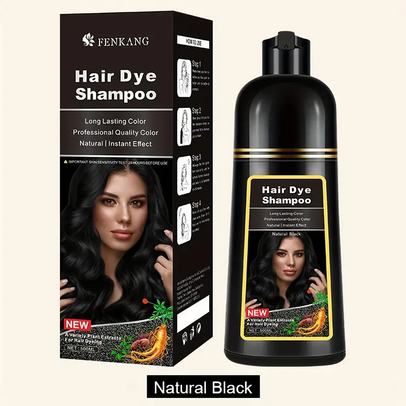 3-in-1 Herbal Hair Color Shampoo - Natural, Fast, and Gentle for Men and Women - Ammonia-Free, Sulfate-Free, and Cruelty-Free with Long-Lasting Colors