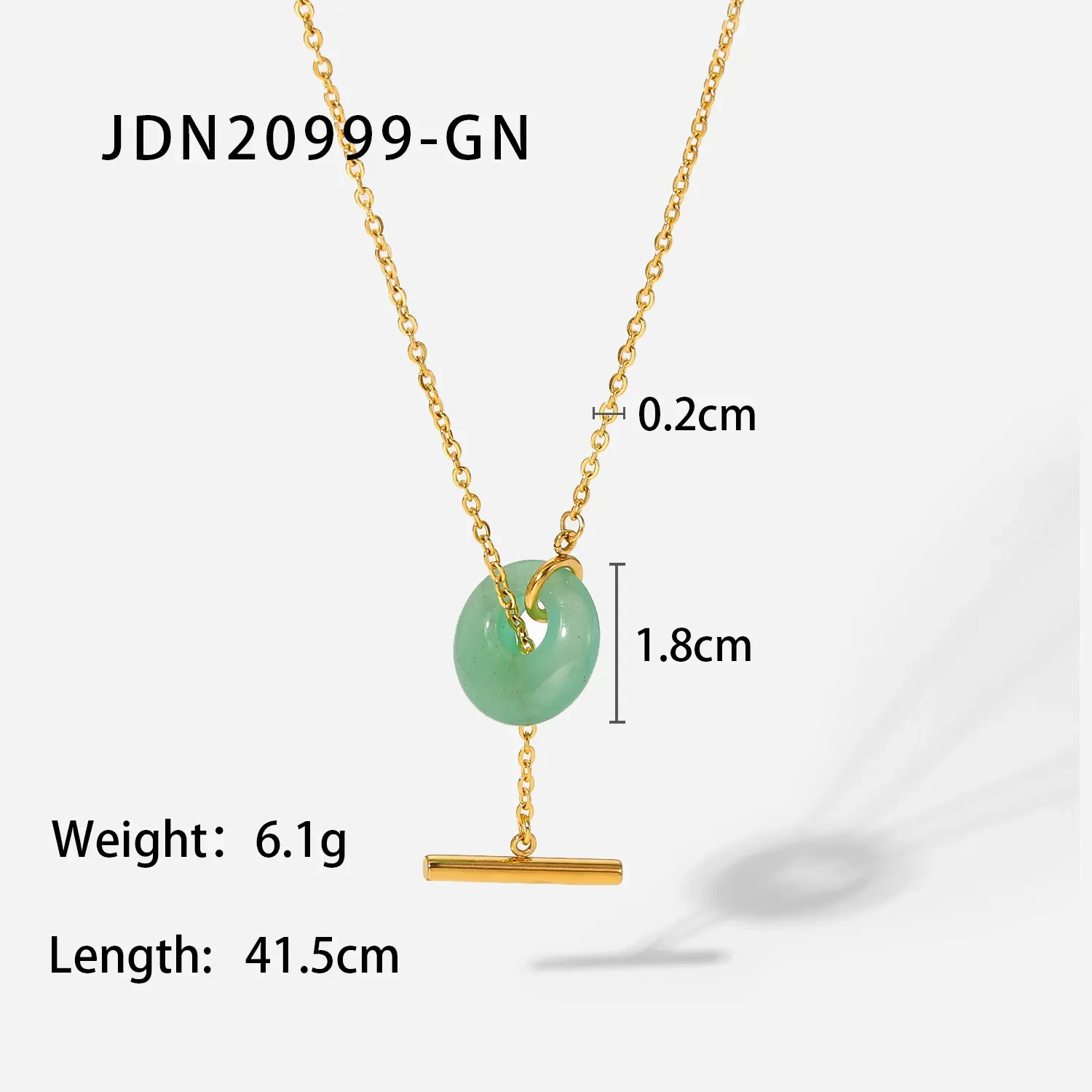 Fashionable Creative Ball Bead Chain Natural Stone Pendant 18K Gold Stainless Steel Necklace For Women
