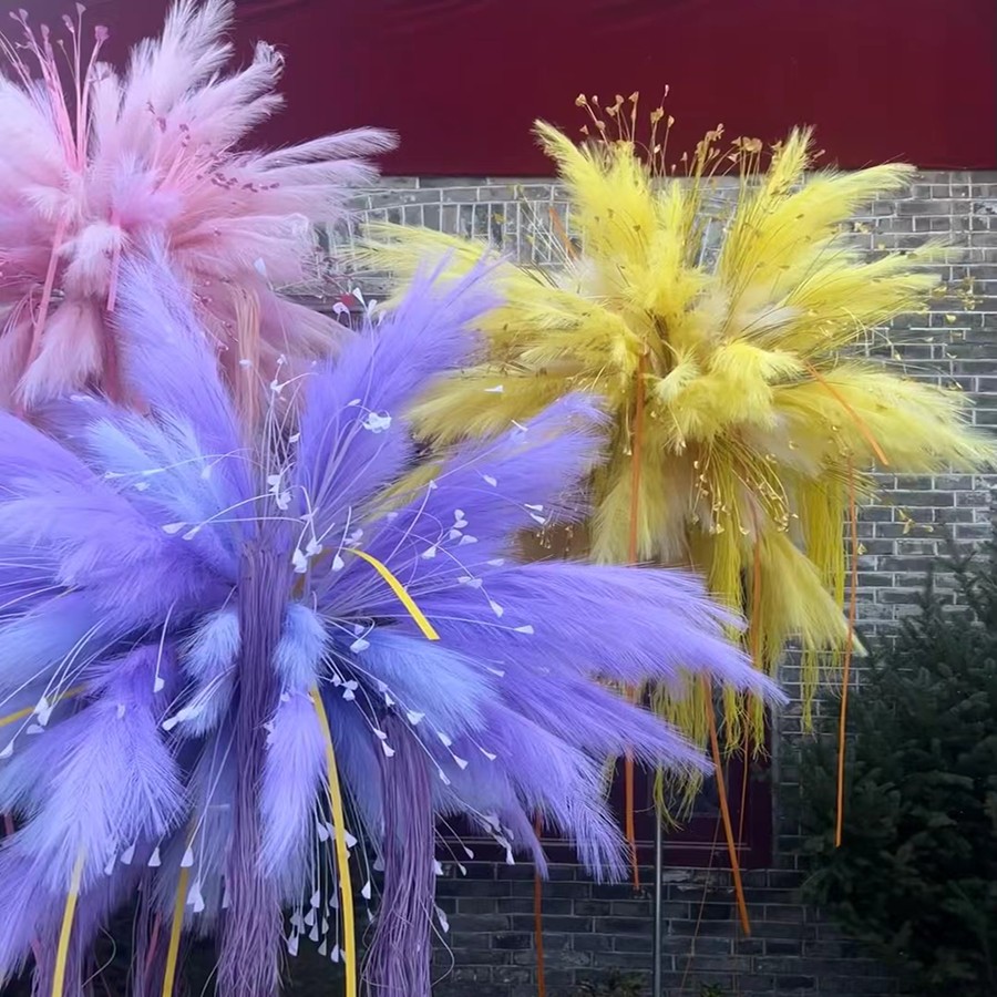 Reed Pampas Grass Decoration for Valentine's Day, New Year, and Wedding Feather Pampas Grass, Flower Arrangement
