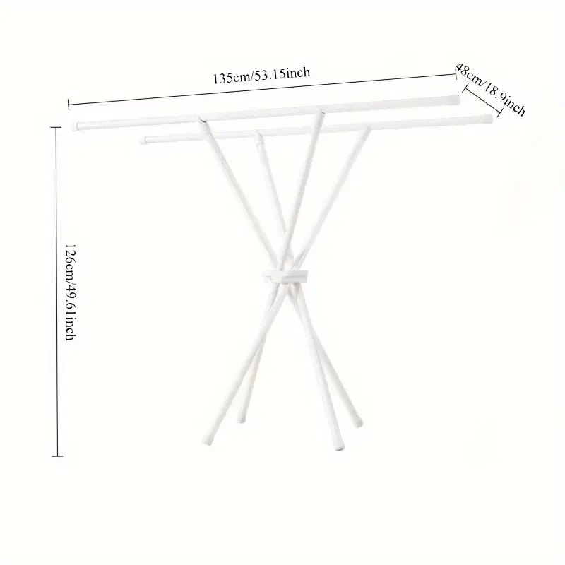 Spacious Folding Clothes Rack with Double Rods