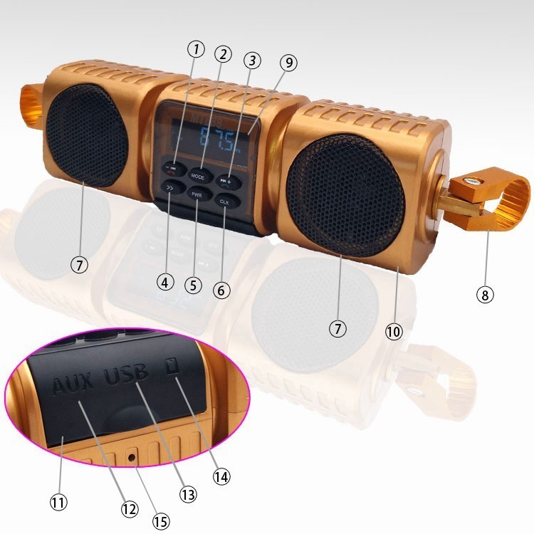 Motorcycle Faucet Audio With Bluetooth