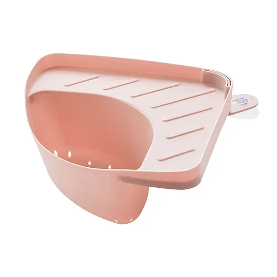 Kitchen Sink Triangle Drain Basket Suction Cup Type Vegetable Sink