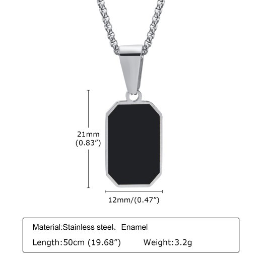 Titanium Steel Necklace Women's Stainless Steel Epoxy Geometric Pendant Necklace