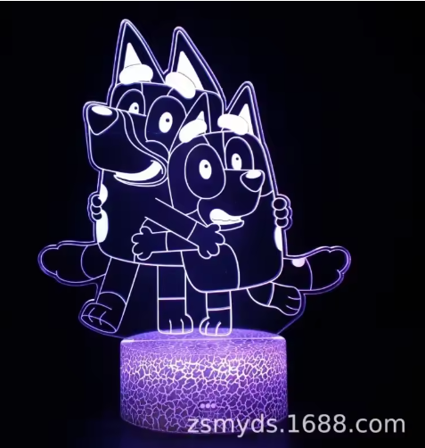 Cartoon Bluey LED Lamp Bingo Figure Kids Night Light Bedroom Bedside Table Lamp Home Decorations