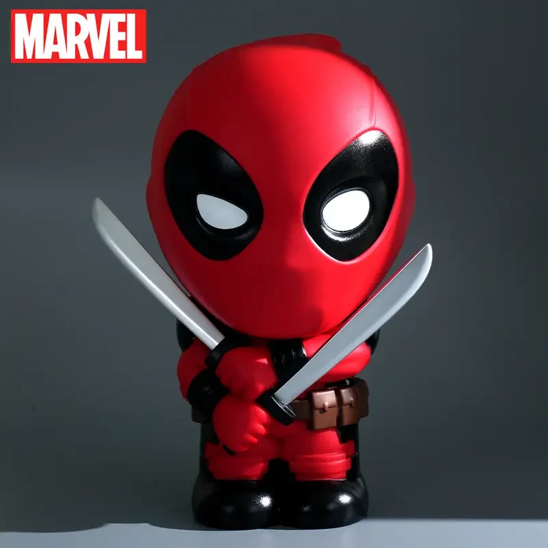 Marvel Official Deadpool 1-Piece Figurine: Bank PVC Movie Peripheral Collectible Novelty Change Series Money Bank Gift for Mom Dad Teacher Funny Birthday Gift